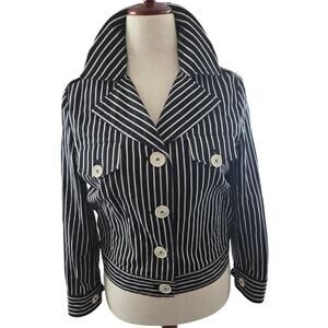 Piazza Sempione Italian Striped Jacket Blazer Shacket Modern Artsy Avant Garde